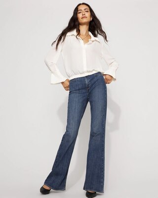 Long-Sleeve Flare Cuff Shirt | White House Black Market